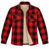 Mens sherpa fleece lined lumberjack shirt in red check warm winter shirt for outdoor work