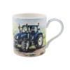 Blue Tractor Coffee Mug with countryside backing