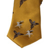 Luxury Gold Pheasant Silk Tie and Shooting Cufflinks Gift Set