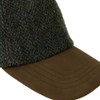 Dark Green Harris Tweed Baseball Cap with brown suede peak a classic baseball cap for outdoor adventures