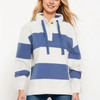 Arctic Storm Ladies Thick stripe sweatshirt in steel blue