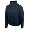 Jack Pyke Ladies Half Zip Sweatshirt Navy angled front view with funnel neck and metal ring pull zip