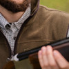 Deerhunter fleece gilet fabric detail showing soft polyester fleece and trim