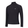 Hoggs of Fife Skye ladies active 1/4 zip top front view black with high neck and zip fastening