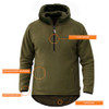Game Kids Alpine Fleece Smock features 1/4 zip pockets hood