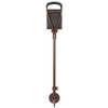 Brown leather shooting stick with brown shaft and spike ferrule for soft ground