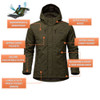 Game Mens Kendal Waterproof Jacket features showing waterproof, windproof fabric, detachable hood and multiple pockets