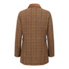 Rear view of Hoggs of Fife Eden Technical Tweed Field Coat showing tailored fit and back waist adjusters