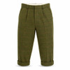 Game Men's Ascot Derby Tweed Breeks in olive green tweed with tailored fit, pleated front and adjustable leg cuffs.