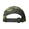 Woodland camouflage Wax Cotton Baseball Cap with adjustable rear fastening and peaked cap design