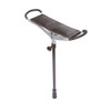 Brown Leather Adjustable Shooting Stick with Rubber Ferrule showing the leather sling seat, leather-wrapped handles and adjustable metal frame.