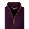 Close-up of the Rydale Ladies Huggate Overhead Fleece quarter zip, high collar and trim detail