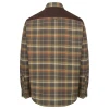 Back view of the Hoggs of Fife Glenmore Hunting Shirt in Olive/Gold check