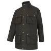 Hoggs of Fife Linton Waxed Jacket in Dark Green shown from the front