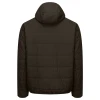 Hoggs of Fife Aviemore Reversible Insulated Jacket in olive, back view with hood