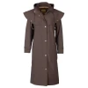 Rydale Bramham Ladies Full Length Coat in dark brown, front view
