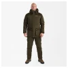 Deerhunter Eagle Winter Jacket in Tarmac Green, full front view worn by model