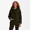 Deerhunter Lady Gabby Jacket in green, front view with collar open
