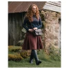 Woman wearing the Hoggs of Fife Jura Ladies Fair Isle Crew Neck Pullover outdoors