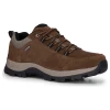 Hoggs of Fife Glen Lyon Waterproof Hiking Shoes in brown, angled front and side view