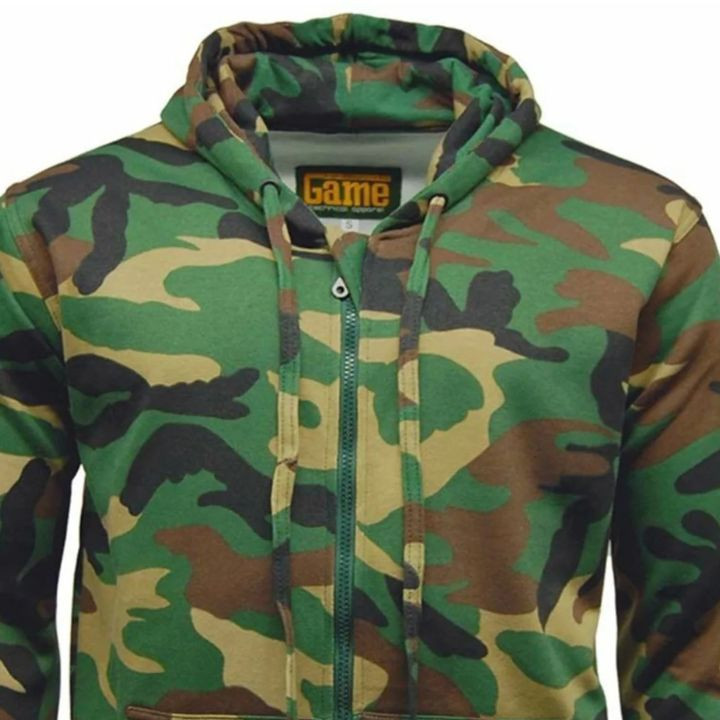 Game Camouflage Zip Hoodie | Camo Zip Up Hoodie - Cherry Tree