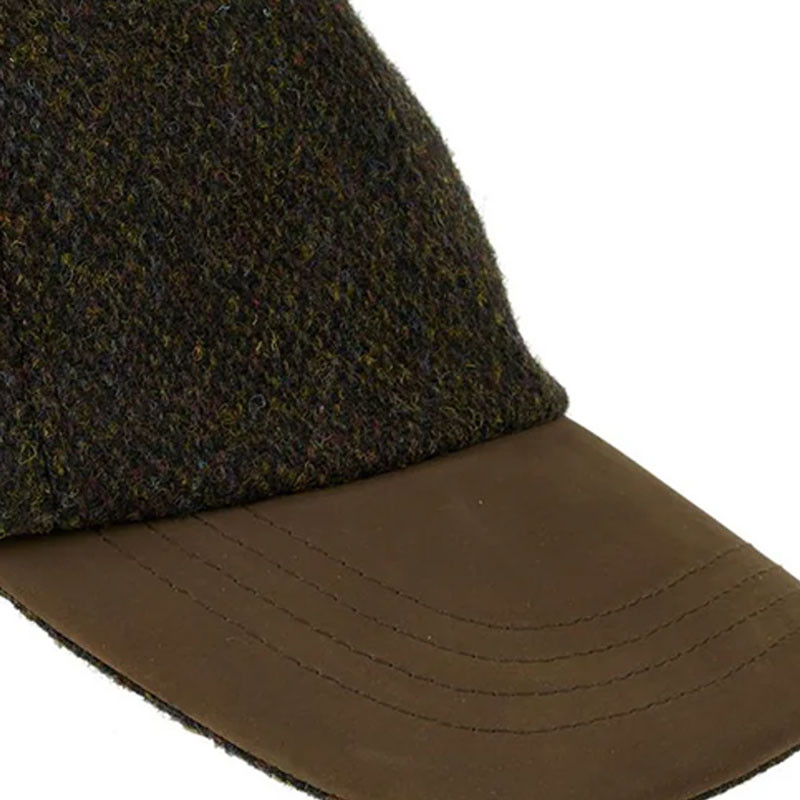 Harris Tweed Baseball Cap in Brown Barleycorn | Country Clothing