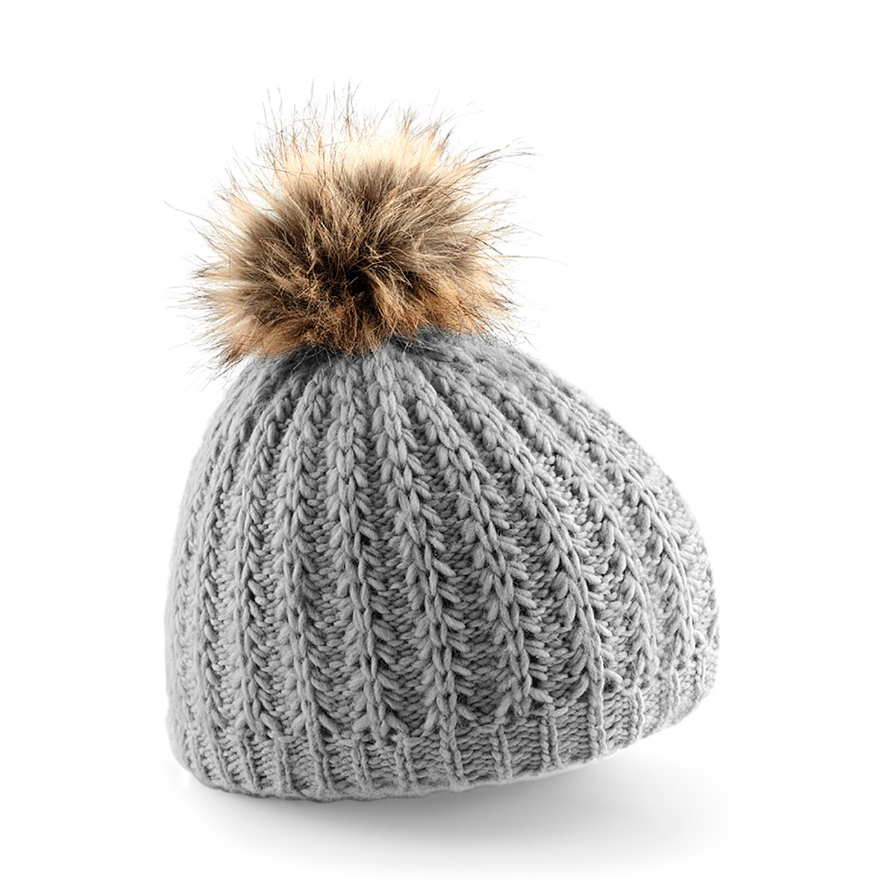 Beechfield Faux Fur Pom Pom Beanie