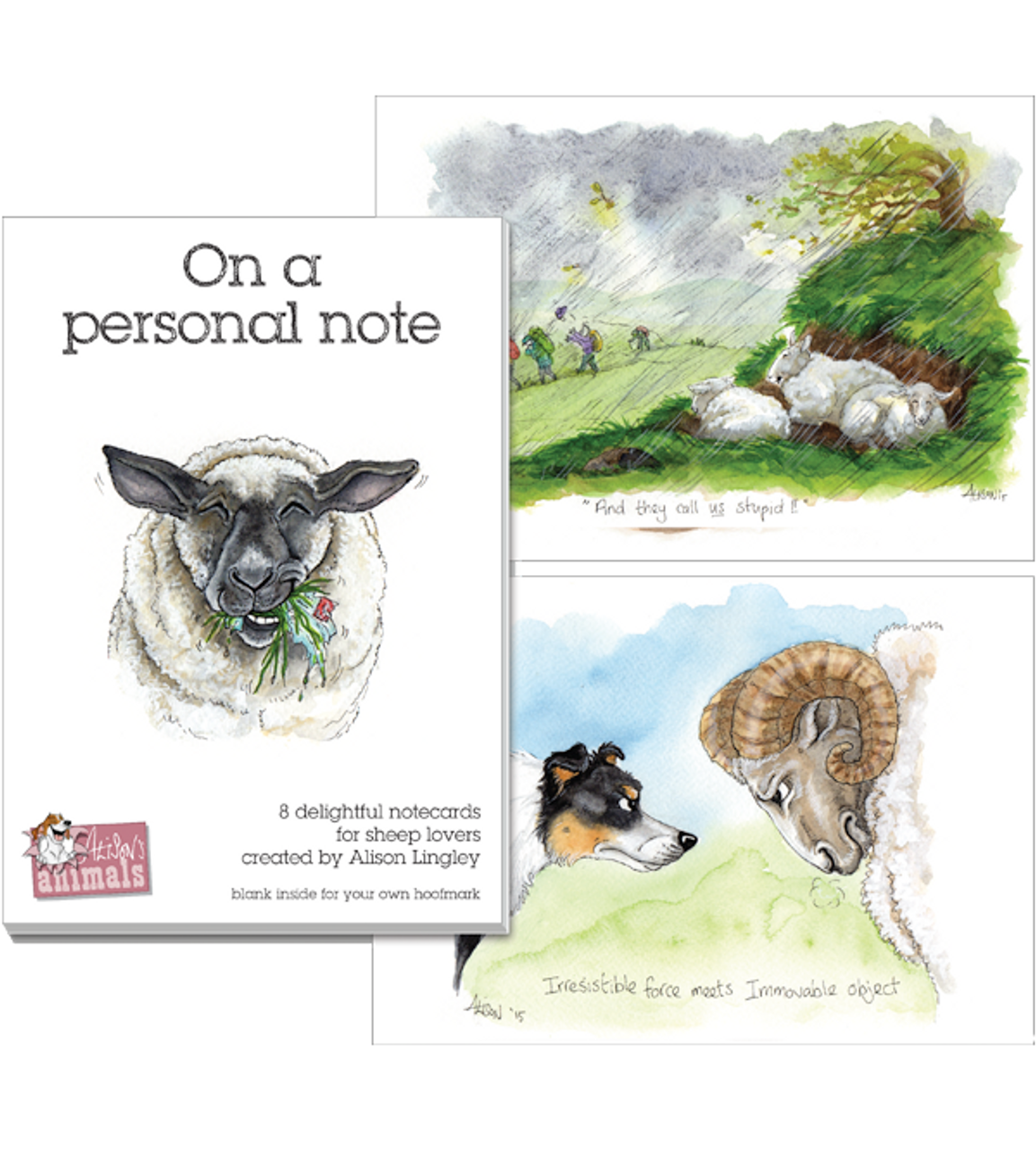 Alison's Animals Notecard Gift Wallets - Sheep Designs