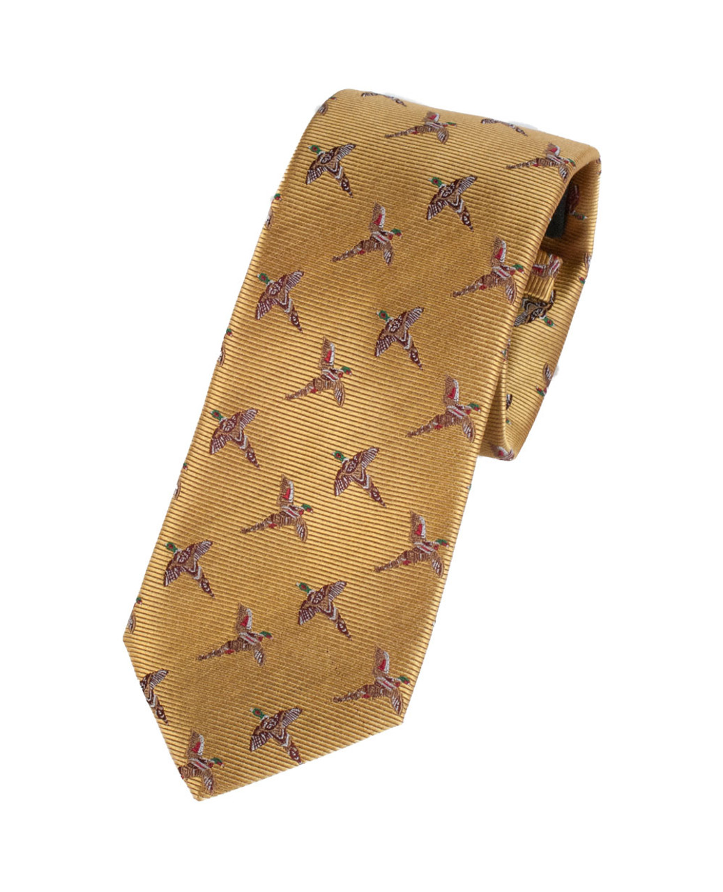 Bonart Pheasant Design Silk Tie - Gold