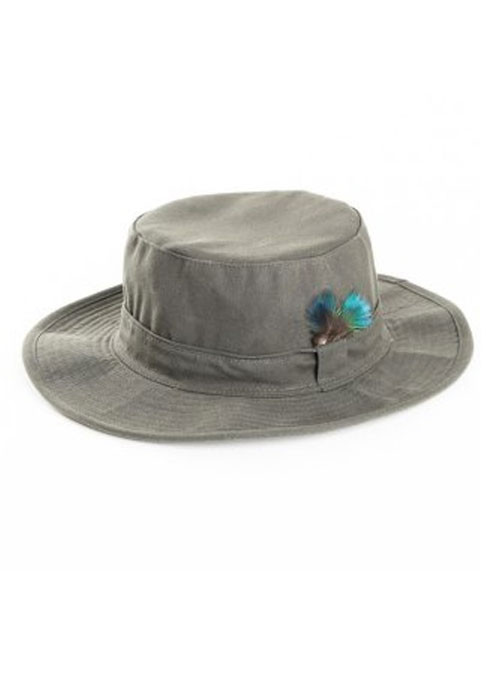 waxed wide brimmed hat