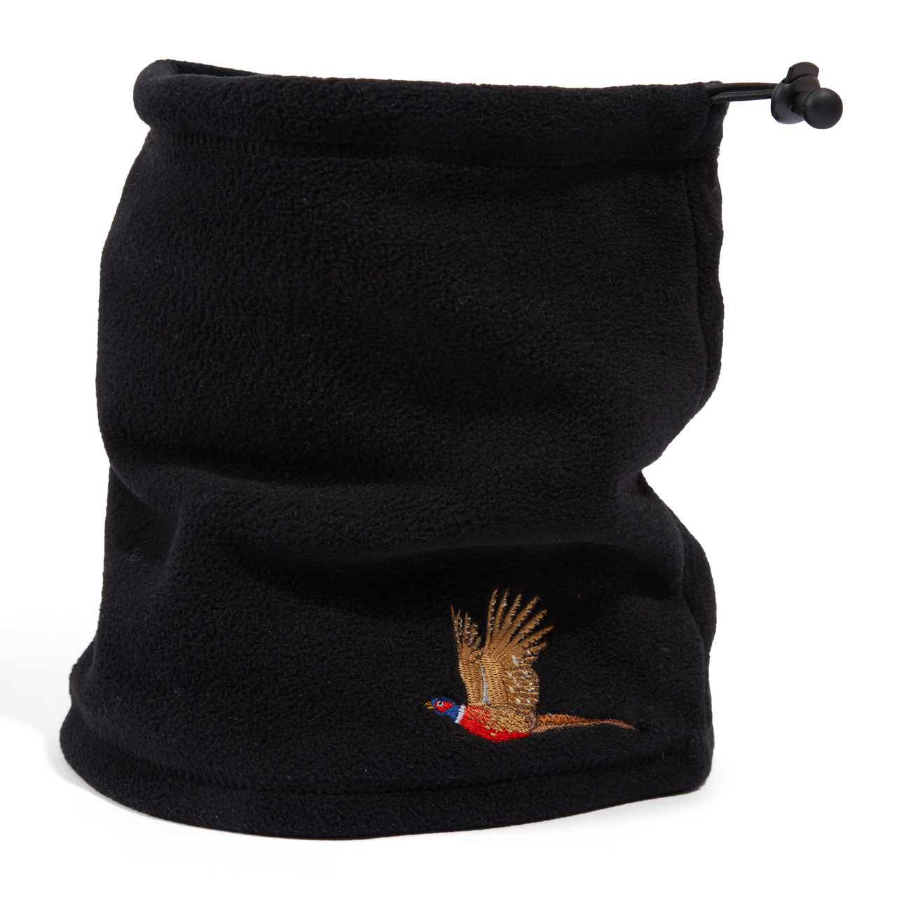 Fleece neck gaiter with pheasant