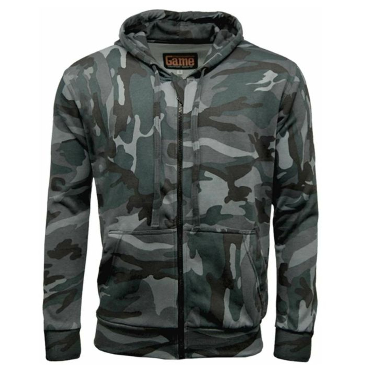 Game Camo Zip Up Hoodie in Midnight Camo, ideal for night time concealment and stealth operations