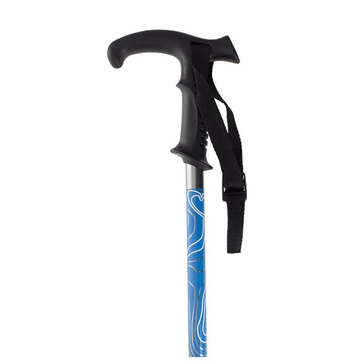 Contours Hiker Hiking Pole with derby handle and rubber ferrule – ideal for maintaining balance on uneven paths