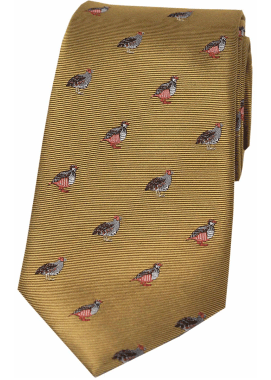 Grouse and Partridge Silk Tie