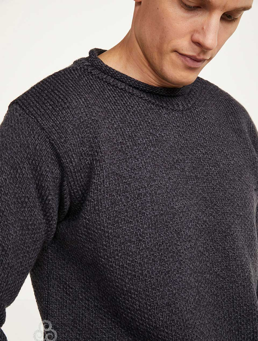 Mens aran roll neck on sale jumper