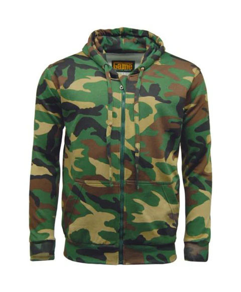 Game Camouflage Zip Hoodie | Camo Zip Up Hoodie - Cherry Tree