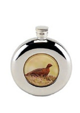 Shooting Gift ideas - Round hip flask with grouse design