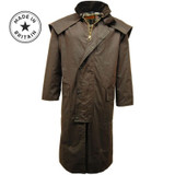 Classic Wax Stockman coat in brown with tartan lining ideal for countryside protection and warmth