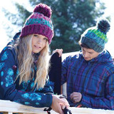 Corkscrew Pom Pom Beanie - Grey