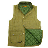 Game Derby Tweed Shooting Gilet with Quilted Lining