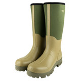 Jack Pyke Ashcombe neoprene wellington boots in green with sturdy rubber foot and neoprene calf support
