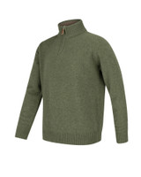 Men's zip jumper lambswool - Thyme