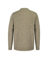 Hoggs of Fife Jedburgh Crew Neck Cable Pullover - Oatmeal reverse