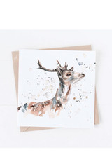 Stag Watercolour Greetings Card