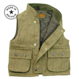 Game Kids Derby tweed gilet beautifully made in Britain