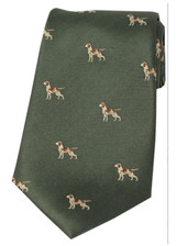 Fox hound silk tie