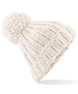 Oversized heavy knit beanie in Off White