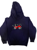 Kids hoody with quad bike and collie