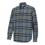 Hoggs of Fife Pitcairn flannel check shirt a classic men's country shirt in a green and navy check
