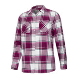 Hoggs of Fife Caitlyn Oversized flannel shirt in Berry Check front view
